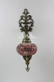 Turkish Mosaic  Wall Sconce, With Large Globe - TurkishLights.NET