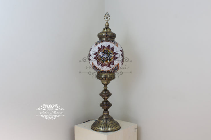 MOSAIC FLOOR / TABLE LAMP WITH 30CM (12") GLOBE - TurkishLights.NET