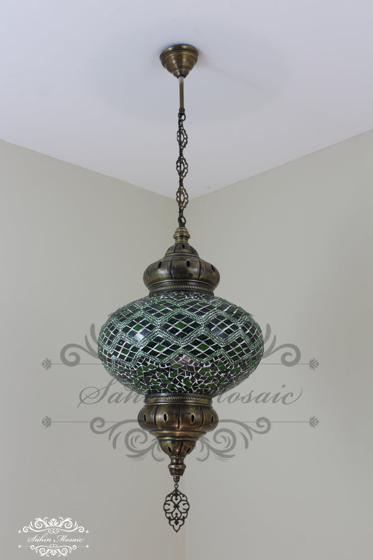 Turkish Handmade Mosaic  Hanging Lamp - NO6 GLOBE - TurkishLights.NET