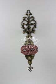 Turkish Mosaic  Wall Sconce, With Medium Globe - TurkishLights.NET