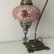 SWAN NECK MOSAIC TABLE LAMP, LARGE GLOBE - TurkishLights.NET