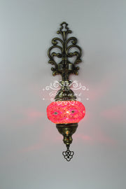 Turkish Mosaic  Wall Sconce, With Medium Globe - TurkishLights.NET