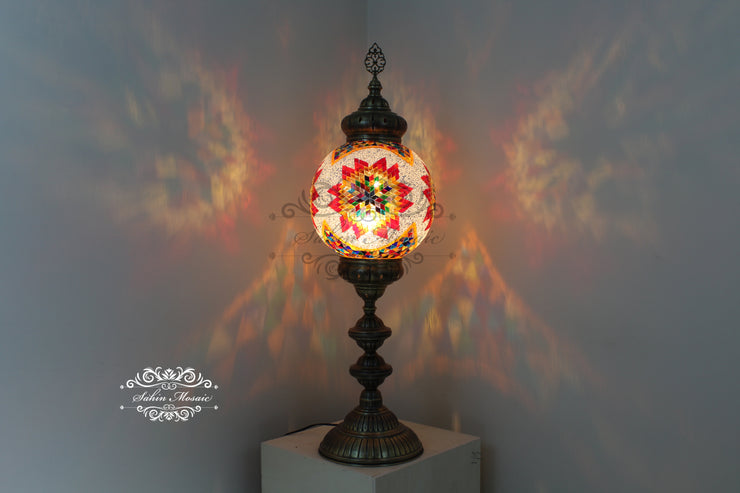 MOSAIC FLOOR / TABLE LAMP WITH 30CM (12") GLOBE - TurkishLights.NET