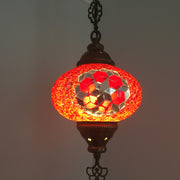 Turkish Handmade Mosaic  Hanging Lamp - Large Globe - TurkishLights.NET