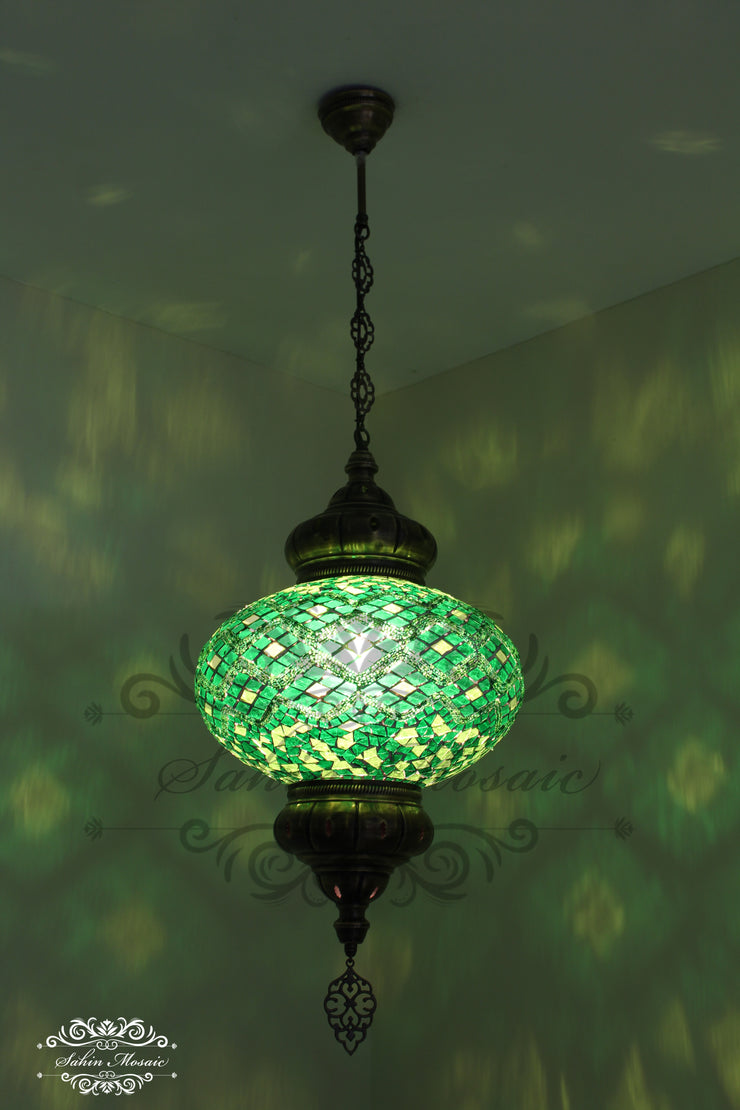 Turkish Handmade Mosaic  Hanging Lamp - NO6 GLOBE - TurkishLights.NET