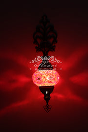 Turkish Mosaic  Wall Sconce, With Medium Globe - TurkishLights.NET