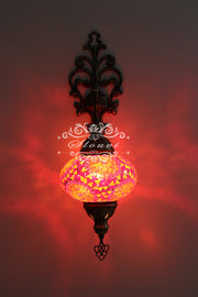 Turkish Mosaic  Wall Sconce, With Large Globe - TurkishLights.NET