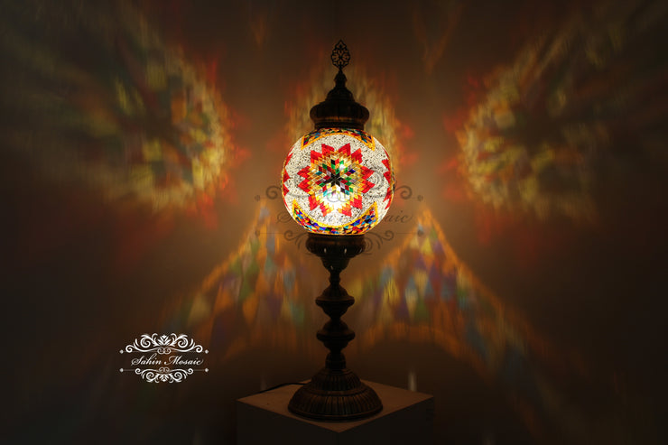 MOSAIC FLOOR / TABLE LAMP WITH 30CM (12") GLOBE - TurkishLights.NET