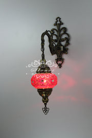 Turkish Mosaic  Wall Sconce, With Medium Globe - TurkishLights.NET