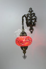 Turkish Mosaic  Wall Sconce, With Large Globe - TurkishLights.NET