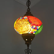 Turkish Handmade Mosaic  Hanging Lamp - Large Globe - TurkishLights.NET