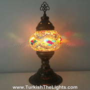 TURKISH MOSAIC TABLE LAMP,  MEDIUM GLOBE - TurkishLights.NET