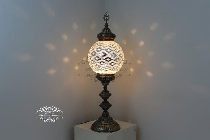 MOSAIC FLOOR / TABLE LAMP WITH 30CM (12") GLOBE - TurkishLights.NET