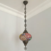 Turkish Handmade Mosaic  Hanging Lamp - Large Globe - TurkishLights.NET