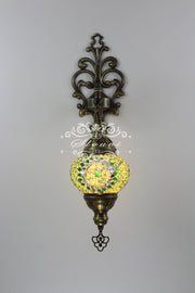 Turkish Mosaic  Wall Sconce, With Medium Globe - TurkishLights.NET