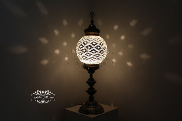 MOSAIC FLOOR / TABLE LAMP WITH 30CM (12") GLOBE - TurkishLights.NET