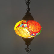 Turkish Handmade Mosaic  Hanging Lamp - Large Globe - TurkishLights.NET