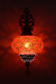 Turkish Mosaic  Wall Sconce, With Extra Large Globes - TurkishLights.NET