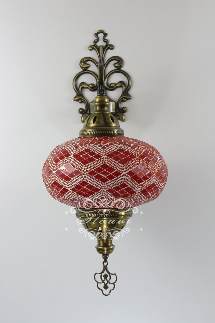 Turkish Mosaic  Wall Sconce, With Extra Large Globes - TurkishLights.NET