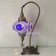 SWAN NECK MOSAIC TABLE LAMP, LARGE GLOBE, SPECIAL EDITION - TurkishLights.NET