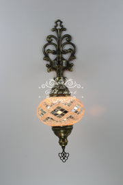 Turkish Mosaic  Wall Sconce, With Large Globe - TurkishLights.NET