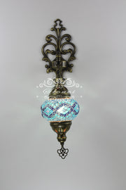 Turkish Mosaic  Wall Sconce, With Medium Globe - TurkishLights.NET