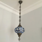 Turkish Handmade Mosaic  Hanging Lamp - Large Globe - TurkishLights.NET