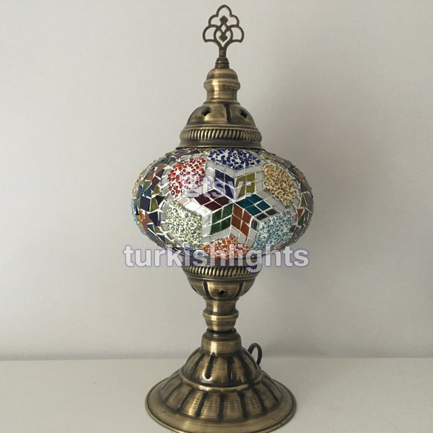 MOSAIC TABLE LAMP - LARGE GLOBE - TurkishLights.NET