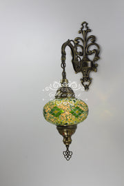 Turkish Mosaic  Wall Sconce, With Large Globe - TurkishLights.NET