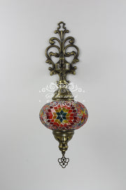 Turkish Mosaic  Wall Sconce, With Large Globe - TurkishLights.NET