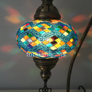 SWAN NECK MOSAIC TABLE LAMP, LARGE GLOBE, SPECIAL EDITION - TurkishLights.NET