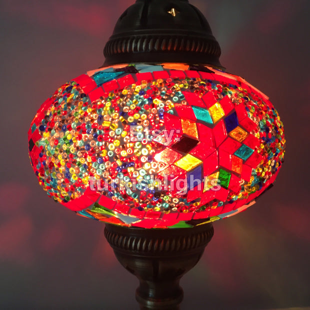 MOSAIC TABLE LAMP - LARGE GLOBE - TurkishLights.NET