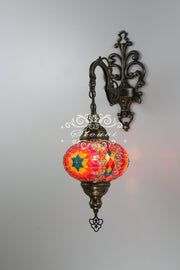 Turkish Mosaic  Wall Sconce, With Large Globe - TurkishLights.NET