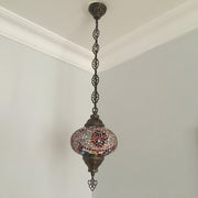 Turkish Handmade Mosaic  Hanging Lamp - Large Globe - TurkishLights.NET