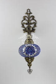 Turkish Mosaic  Wall Sconce, With Large Globes - TurkishLights.NET