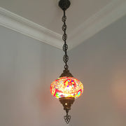 Turkish Handmade Mosaic  Hanging Lamp - Large Globe - TurkishLights.NET