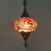 Turkish Handmade Mosaic  Hanging Lamp - Large Globe - TurkishLights.NET