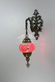 Turkish Mosaic Double Wall Sconce, With Medium Globes - TurkishLights.NET