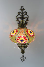 Turkish Mosaic Wall Sconce, With Extra Large Globes - TurkishLights.NET