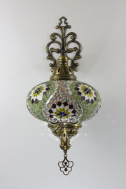 Turkish Mosaic Wall Sconce, With Extra Large Globes - TurkishLights.NET