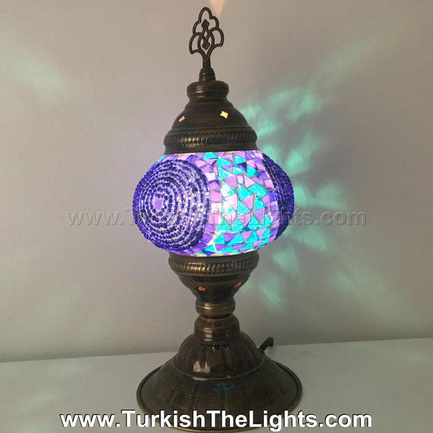 TURKISH MOSAIC TABLE LAMP,  MEDIUM GLOBE - TurkishLights.NET