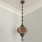 Turkish Handmade Mosaic  Hanging Lamp - Large Globe - TurkishLights.NET