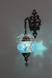 Turkish Mosaic  Wall Sconce, With Large Globe - TurkishLights.NET