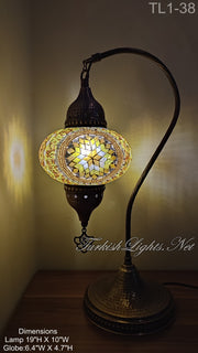 Turkish Table Lamp Swan Neck Mosaic Table Lamp 10 TO CHOOSE