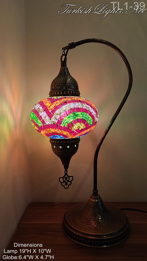 Turkish Table Lamp Swan Neck Mosaic Table Lamp 10 TO CHOOSE