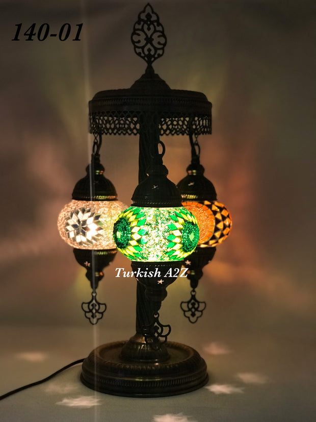 Turkish Mosaic Short Floor/Table lamp With Small Globes, ID:140 - TurkishLights.NET