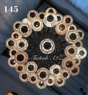 Turkish Mosaic Chandelier With 37 Large Globes  ,ID: 145, FREE SHIPPING - TurkishLights.NET