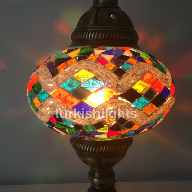 MOSAIC TABLE LAMP - LARGE GLOBE - TurkishLights.NET