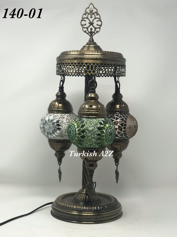 Turkish Mosaic Short Floor/Table lamp With Small Globes, ID:140 - TurkishLights.NET