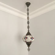 Turkish Handmade Mosaic  Hanging Lamp - Large Globe - TurkishLights.NET